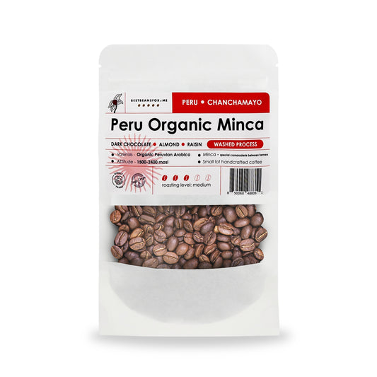 Sample pack 3oz, Peru Organic Minca, Single Origin Whole Coffee Beans, Washed organic Arabica